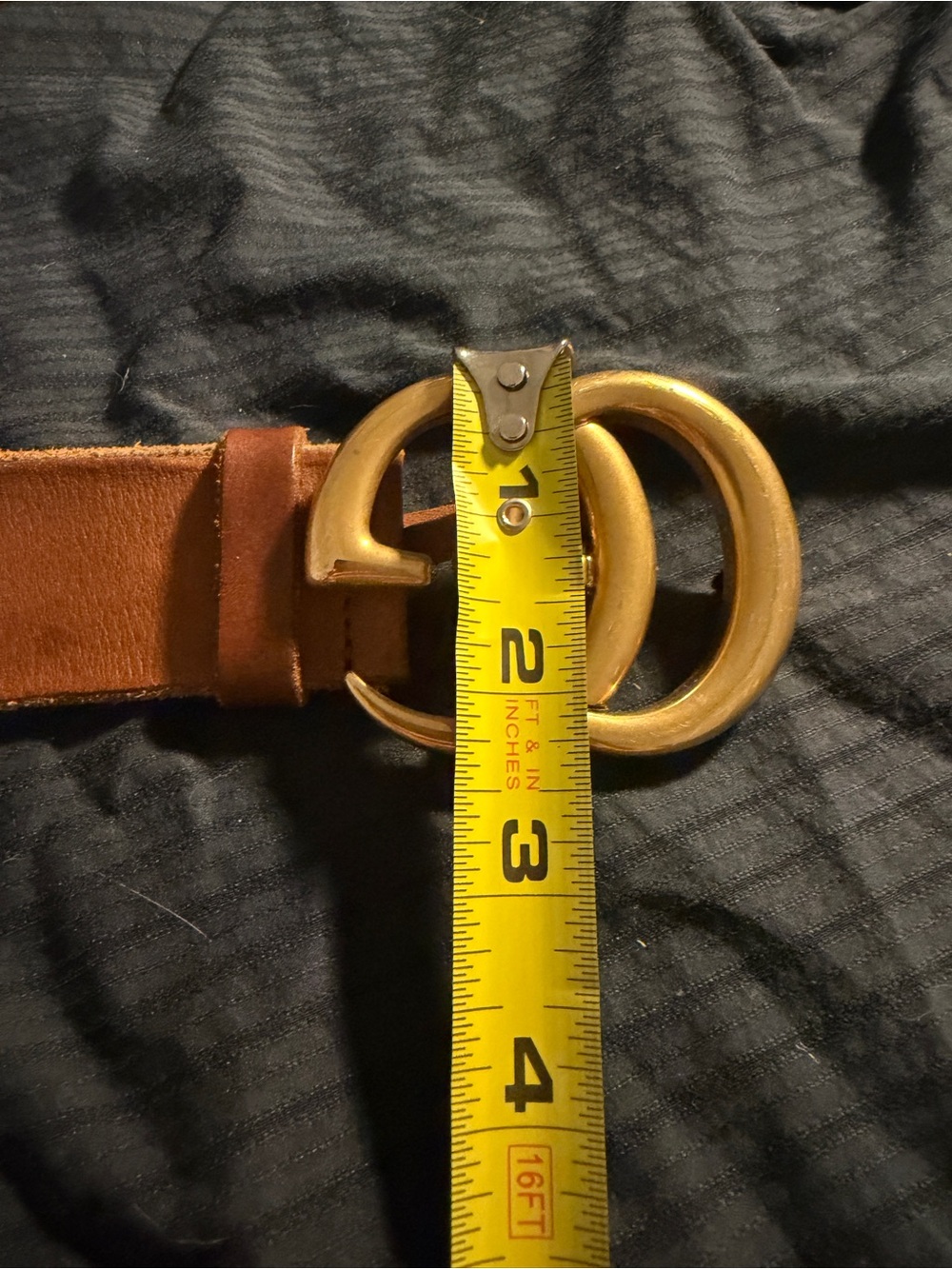 Gucci Suede Belt in Cognac with Gold Double-G Buckle - Picture 11 of 15